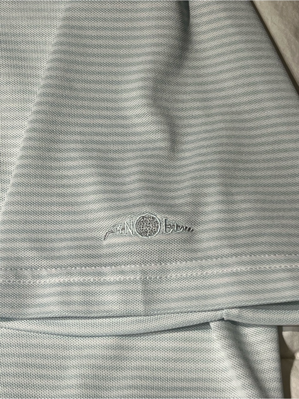 Puma Men's Mint Green Micro-Stripe Polo - Picture 7 of 7